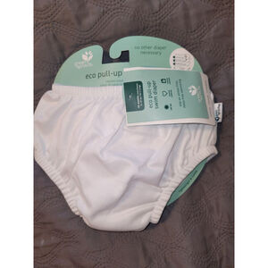 Baby Green Sprouts White Eco Pull-Up Swim Diaper One Size